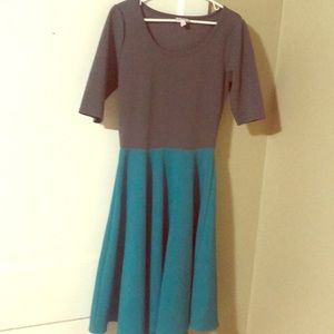 M grey and blue LuLaRoe dress
